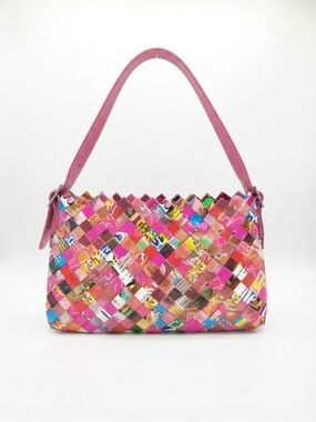 Nahui Ollin Woven Candy Wrapper Shoulder Bag Pink